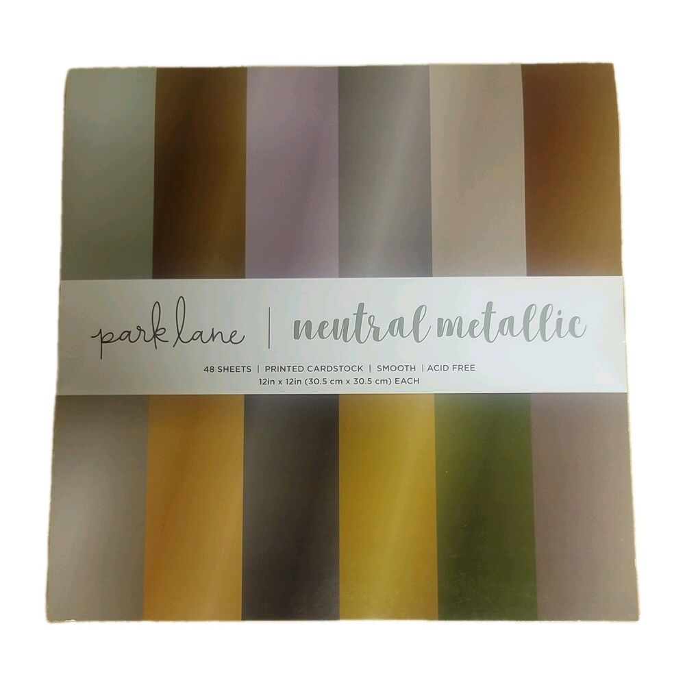 Park Lane 12"x12" 48 Sheets, Smooth Printed Cardstock, Neutral Metallic